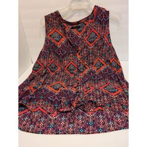 Maurices blue geometric sleeveless blouse,‎ plus size 2x